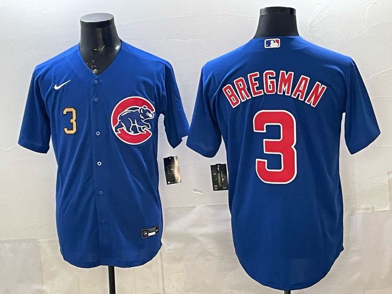 Men 2026 Chicago Cubs #3 Bregman Blue Game Nike MLB Jersey style 003